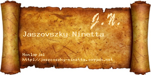 Jaszovszky Ninetta névjegykártya